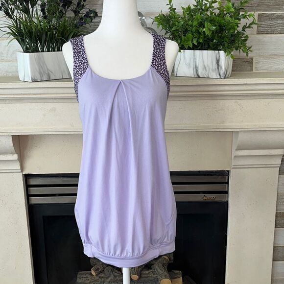 Lululemon Nouveau No Limits Lilac / Miss Mosaic Lilac Deep Zinfandel Size 8 - Picture 1 of 12